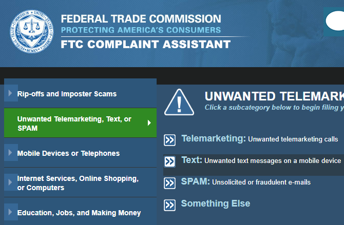 FTC доклад за текстови спам