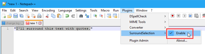 Използване на инсталиран плъгин в Notepad ++