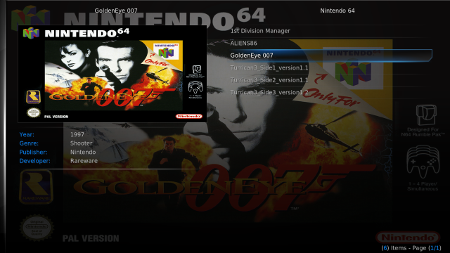 GoldenEye 007 на браузъра на Kodi ROM Collection