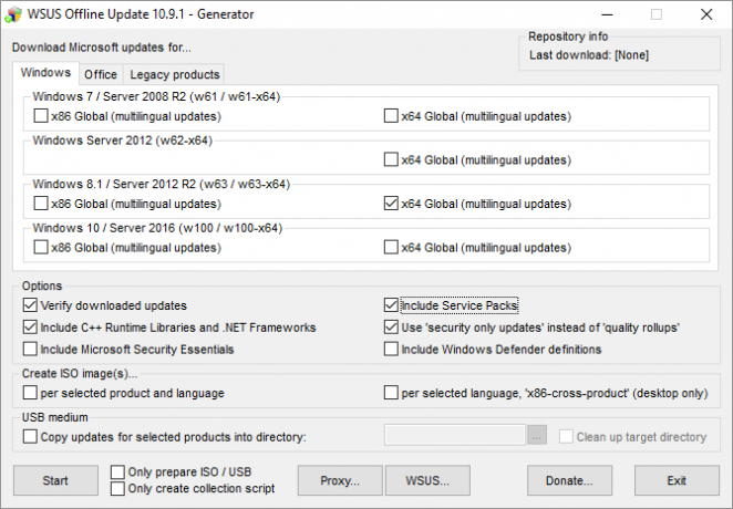 Актуализацията на Windows няма да работи в Windows 7 и 8.1 Работи с нов хардуер WSUS Offline UpdateGenerator 670x465