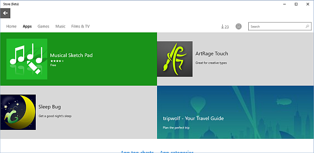 Бета версия на Windows 10 Store