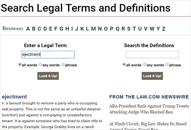 13 уникални онлайн речници за всяка ситуация в закона LawDotComDictionary