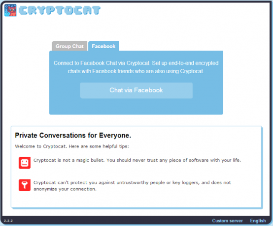 cryptocat срещу Facebook