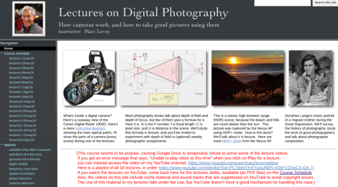 Получете лекциите на Марк Левой за цифровата фотография, които преподава в Станфорд, като безплатен 11-седмичен курс
