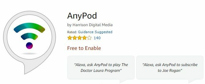 AnyPod за подкасти за ехо от Amazon