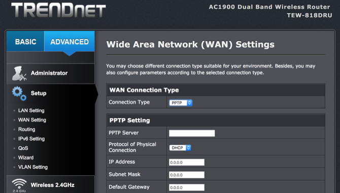 Конфигурирането на VPN на рутер на Trendnet е лесно