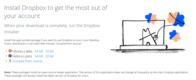 Опции за Linux за Dropbox