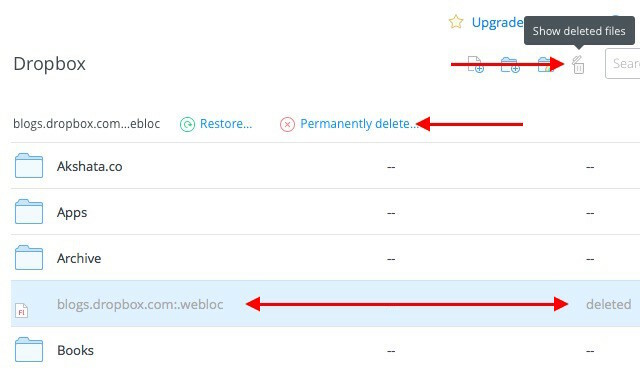 Dropbox-трайно изтриване-файлове