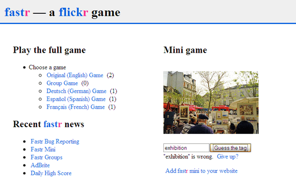 10 безплатни и забавни онлайн игри с картини, базирани на Flickr fastr