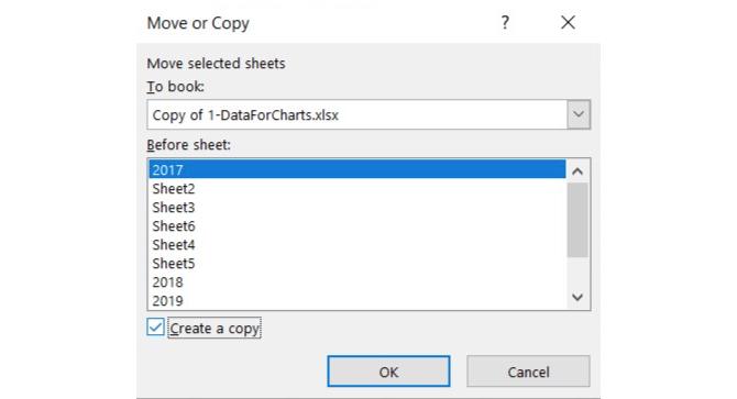 Excel Създаване на раздела Copy