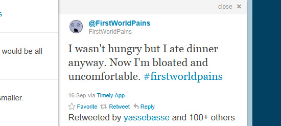 10 смешни и странни персони като Чарли Шийн в Twitter firstworldpains tweet2