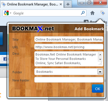 Bookmax: Съхранявайте и управлявайте вашите отметки Онлайн bookmax2