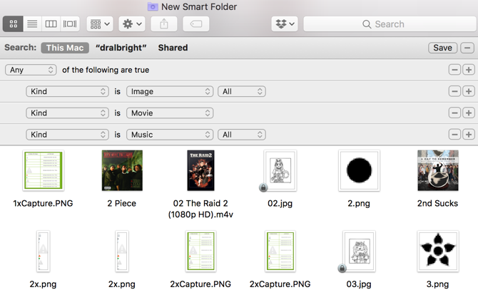Файлове за филми за Mac Smart Folder
