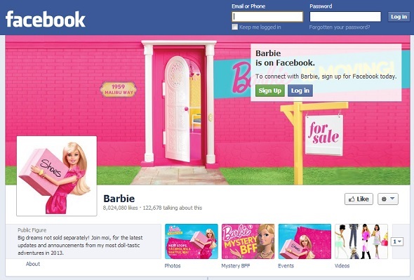 10 измислени герои, които са безумно популярни във Facebook facebook barbie