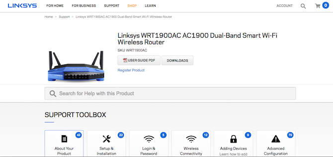 Страница за изтегляне на фърмуер на Linksys Router