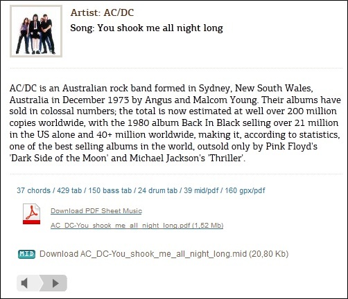 MusicNotesLib: Онлайн ресурс за получаване на музикални листове за популярни песни acdc