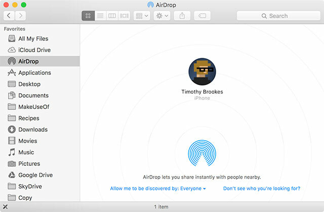 AirDrop на Mac