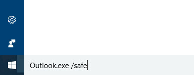 Стартиране на Outlook в безопасен режим на Windows 10