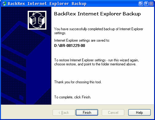 Архивиране и възстановяване на настройките на браузъра ви Internet Explorer iebackup7