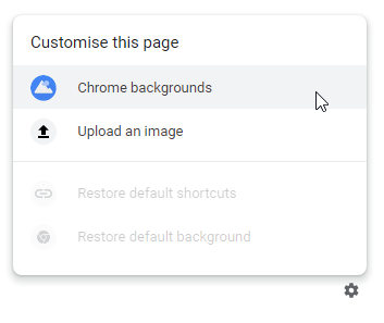 Chrome-New-Tab-заден план-Options