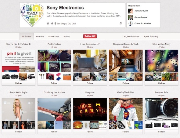 Изгледайте го на Pinterest: 10 потребители, които трябва да следвате Sony