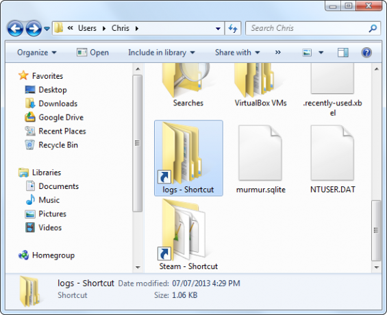 на Windows Explorer-папка-преки пътища