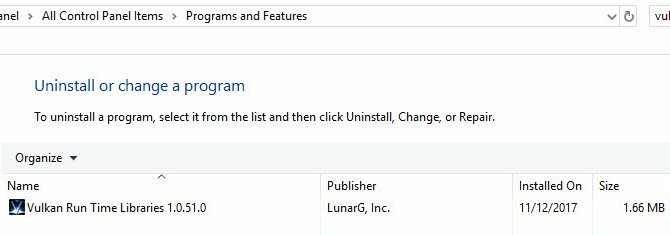 Windows vulkan библиотека време за изпълнение