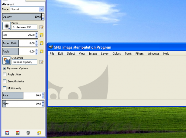 Софтуерът Windows XP все още работи gimp