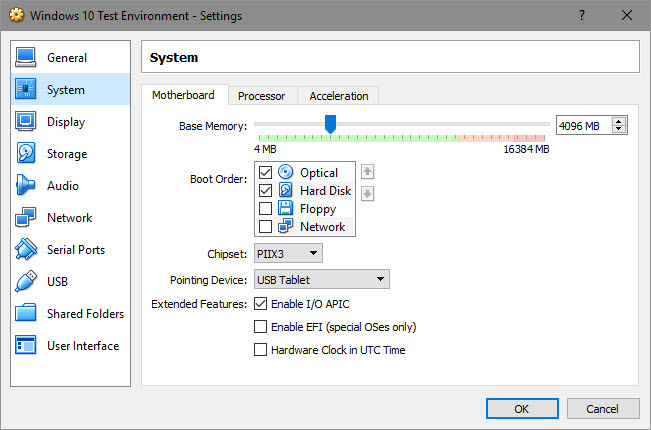 Специализирана RAM памет на VirtualBox