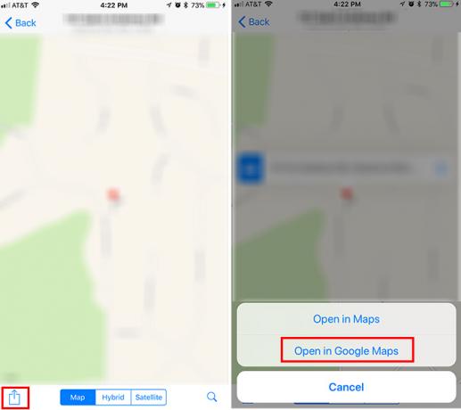 Как винаги да отваряте упътвания в Google Maps на iOS WhatsApp