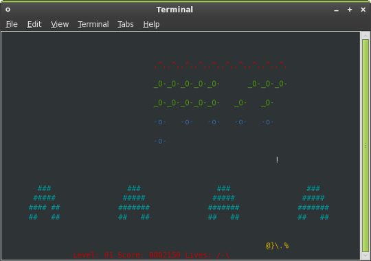 Играйте игри вътре във вашия Linux Terminal ninvaders