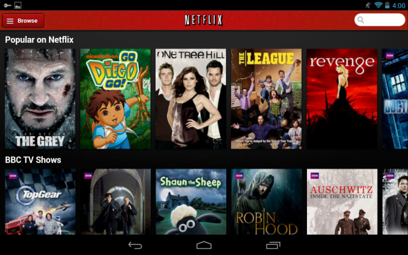 Netflix върху Nexus-7