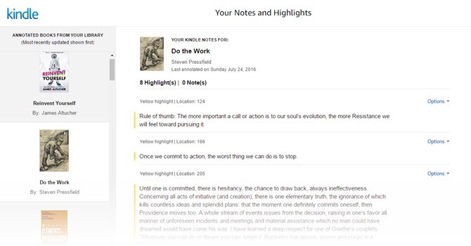 Има по-добър начин за преглед на Kindle Notes и акценти KIndle Highlights