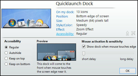 ObjectDock: Бързо персонализирайте работния си плот и увеличете функционалността му [Windows] Настройки на ObjectDock Начало Достъпност