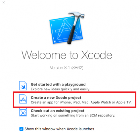 xcode създаване на проект