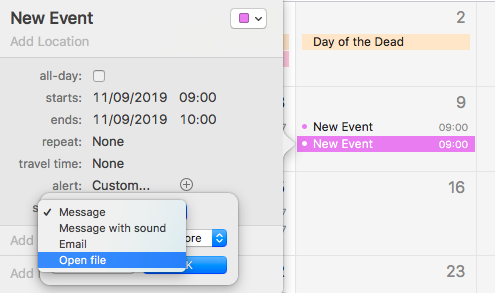календар събитие автоматизира имейл 