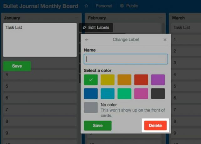 как да използвате trello - изтрийте етикета на картата