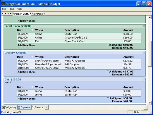 SimpleD Budget - безплатен софтуер за проследяване на бюджет (Windows) simpled5b