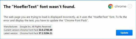 Защитете своя WordPress блог от този Chrome Font Attack Chrome Font Hack Lure 1
