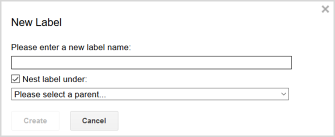 gmail настройките създават етикет