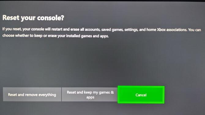 Xbox One Factory Reset