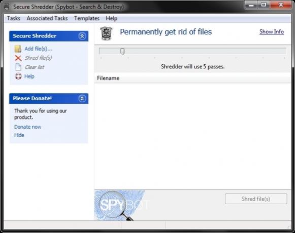 Spybot - Търсене и унищожаване: Простият, но ефективен път за почистване на вашия компютър от злонамерен софтуер Advanced Secure Shredder