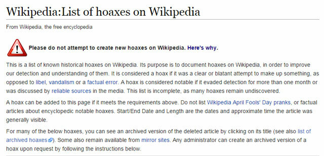 Измислици в Уикипедия