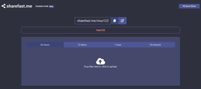 Sharefast създава запомнящи се URL адреси за споделяне на файлове за временно време