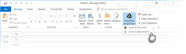 Плъгин за Google Drive с Microsoft Outlook