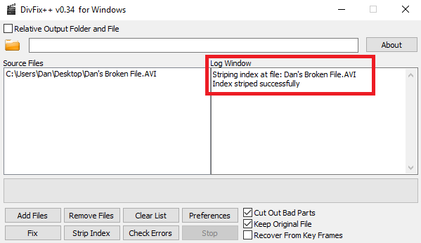 Как да поправите счупени AVI файлове, които няма да възпроизвеждат divfix индекс