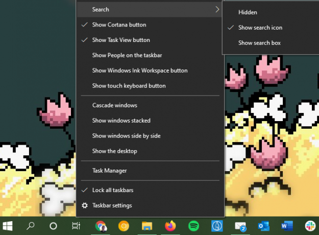 Скриване на икона на Windows 10 на задачите