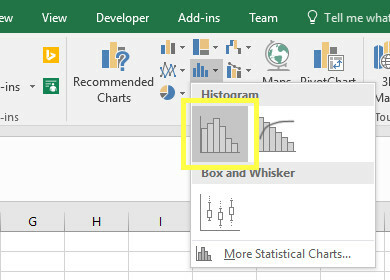 хистограма вмъквам excel