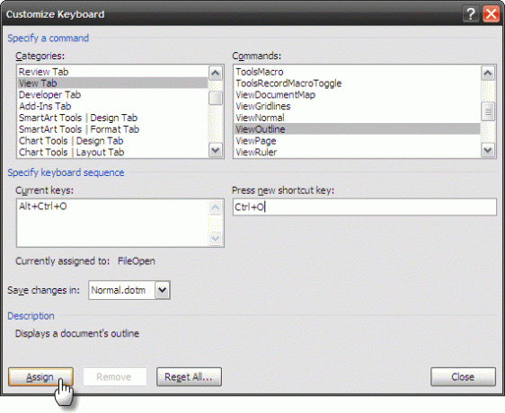 Настройте персонализирани клавиши за бърз достъп в MS Word и Направете Cheat Sheet Персонализирайте Keyboard2