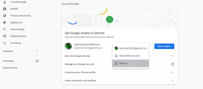 Изход от профил в Chrome